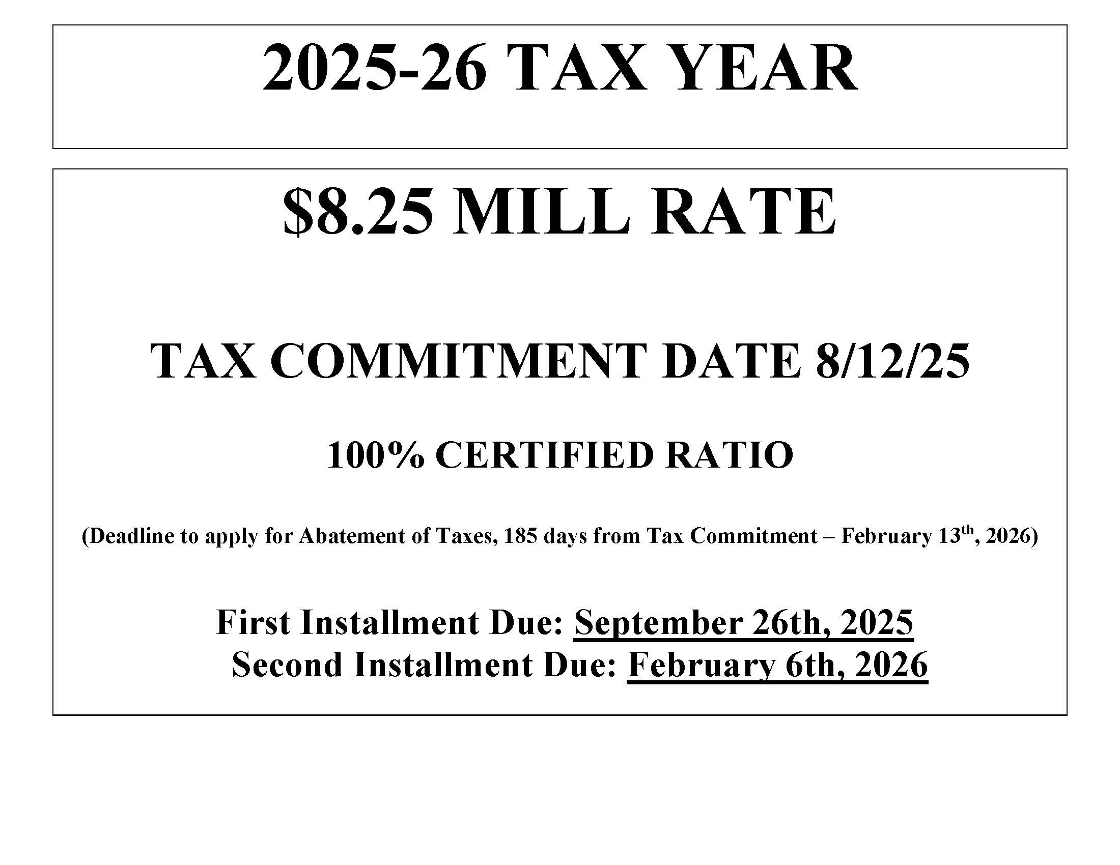 TAX COMMITMENT INFO SHEET 2026