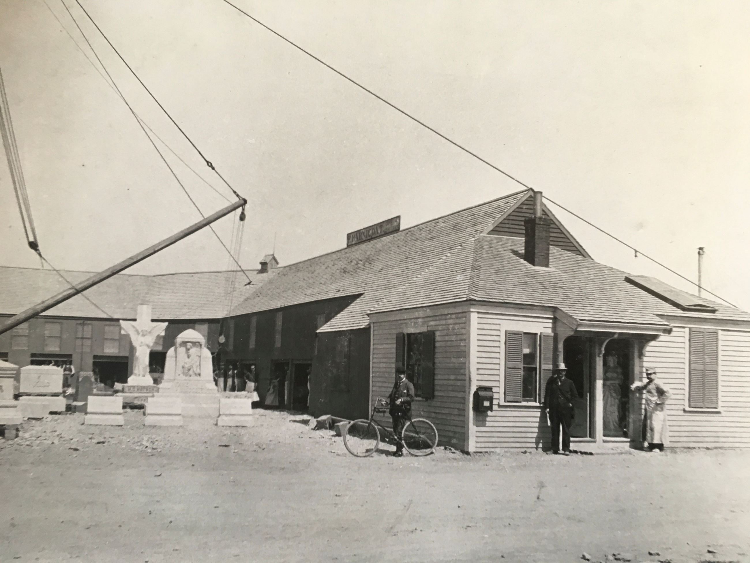 Stone shed office and yard