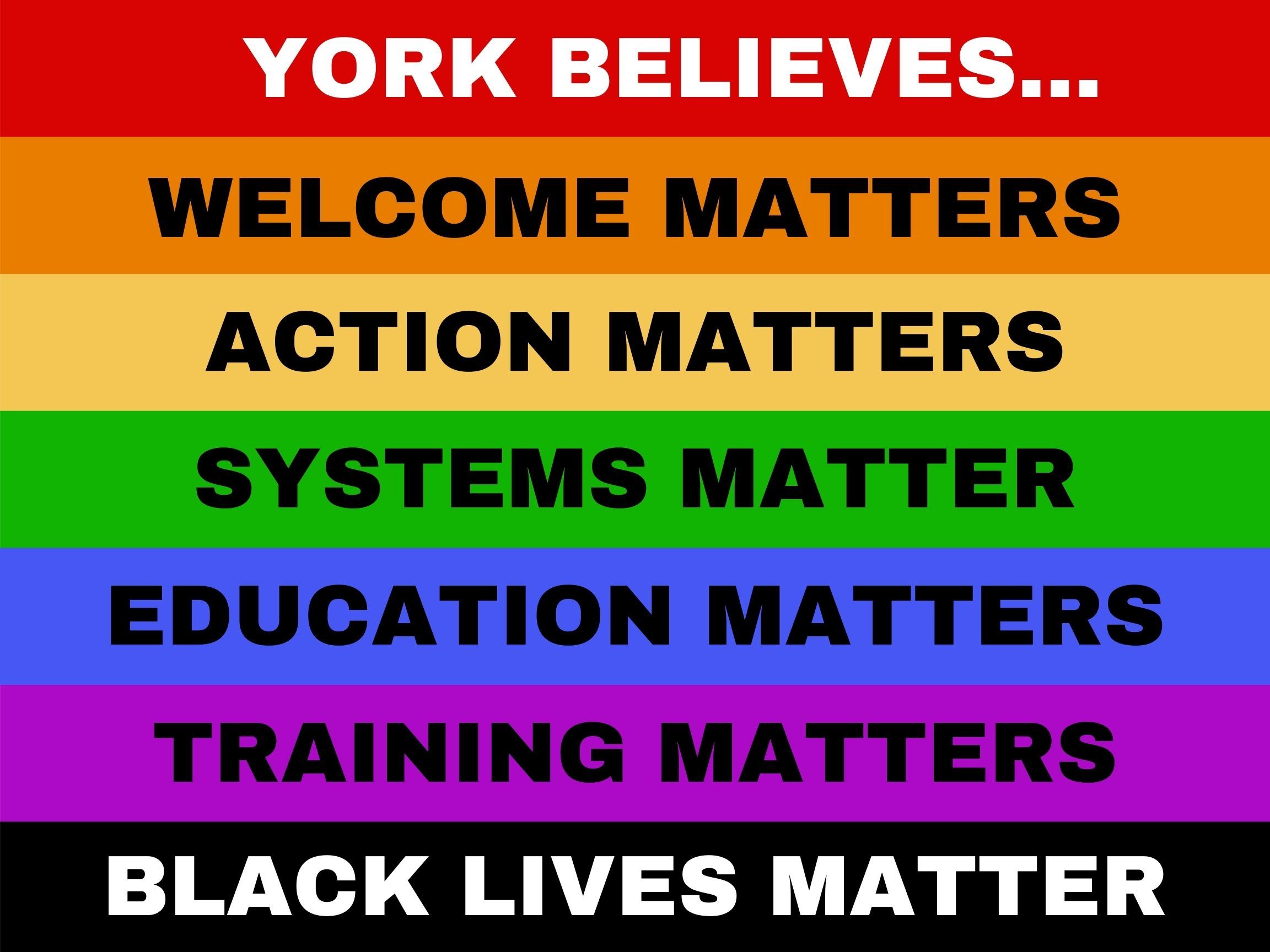 YORK BELIEVES yard sign